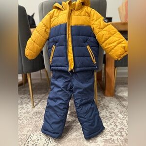 Carters snow suit. Blues and yellow/gold. 2T